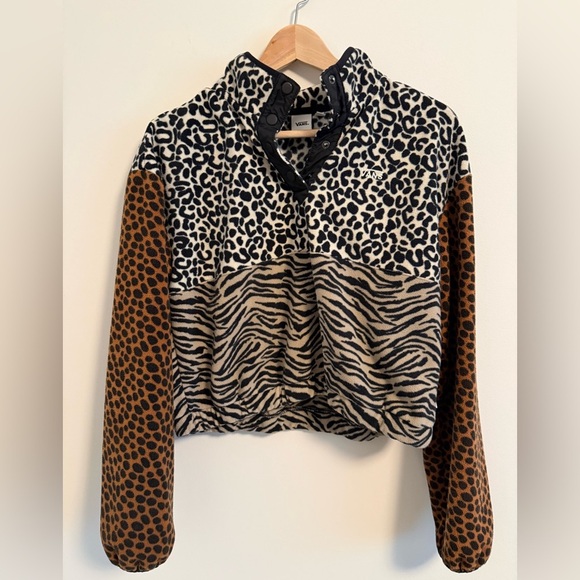 Vans Cropped Animal Print Fleece Jacket - Picture 3 of 7